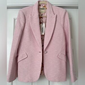 NWT L'AGENCE Chamberlain Boucle Tweed Light Pink Blazer Jacket